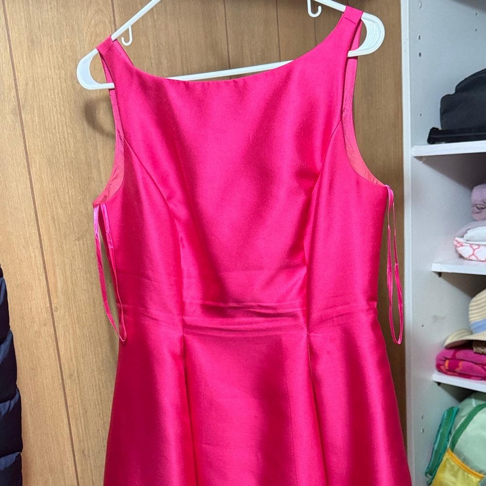 Adrianna Papell Vibrant Pink Midi Dress